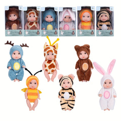 6pcs Baby Doll Set with Animal Outfits & Accessories for Kids Role Play