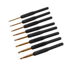 8pcs Handle Golden Crochet Knitting Tools Soft Handle Crochet