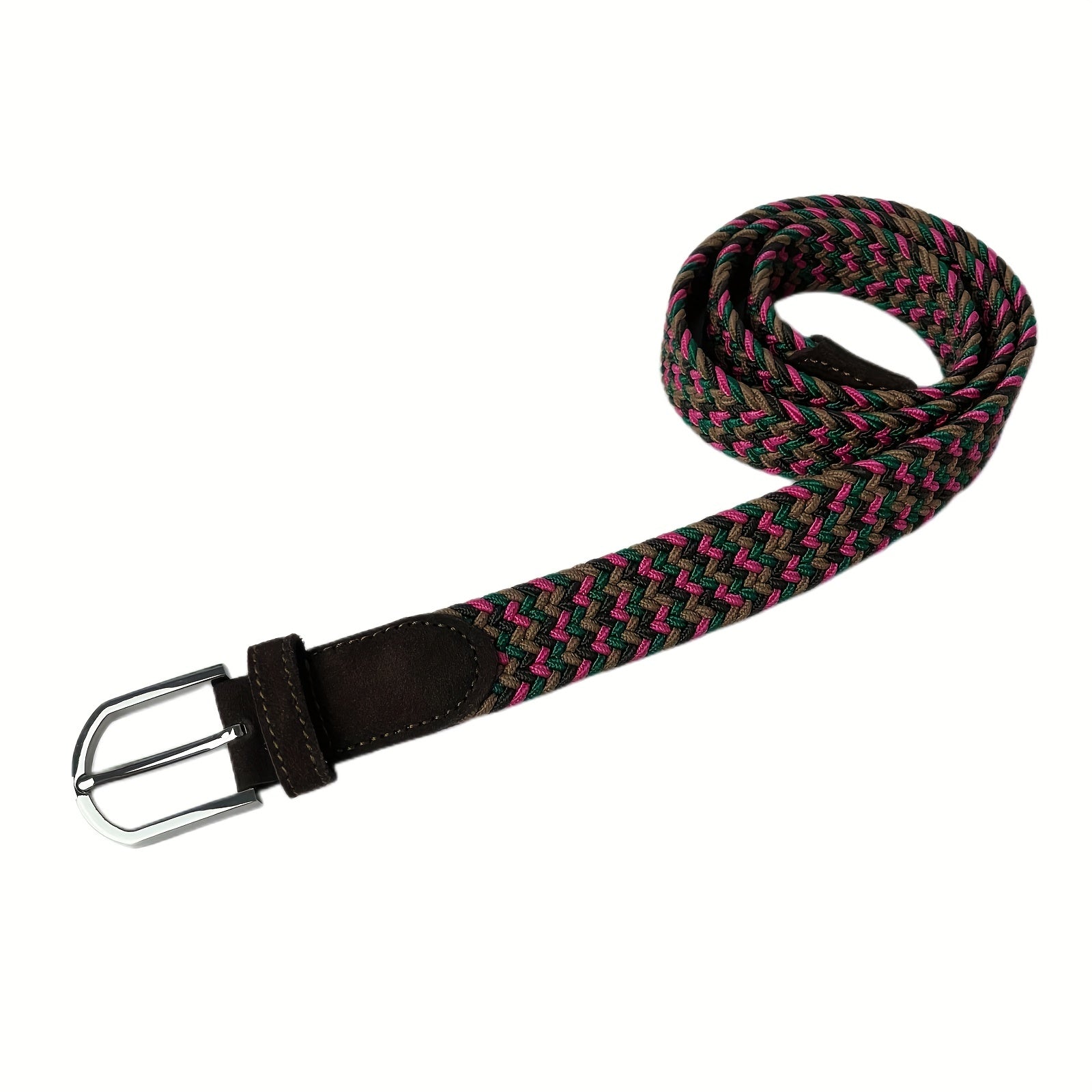 Elastic Braided Belt Pin Buckle Stretch Belt Canvas Waistband Girls