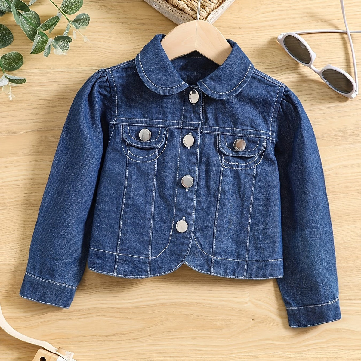 Toddler Baby Girls Cropped Denim Coat Cotton Button Cardigan Blouse