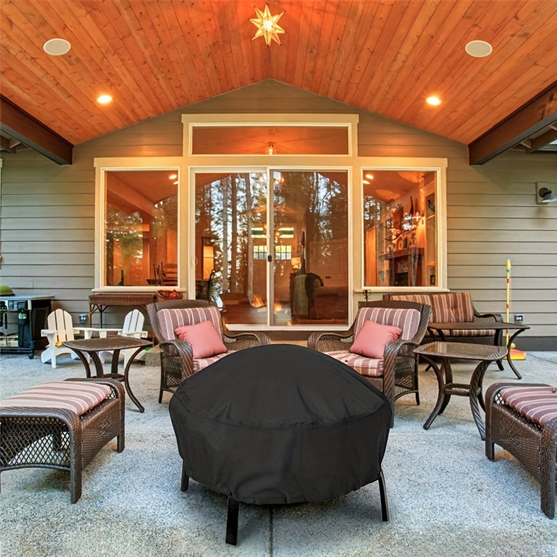 Waterproof Round Fire Pit Cover Full Coverage Patio Fire Pit Cover