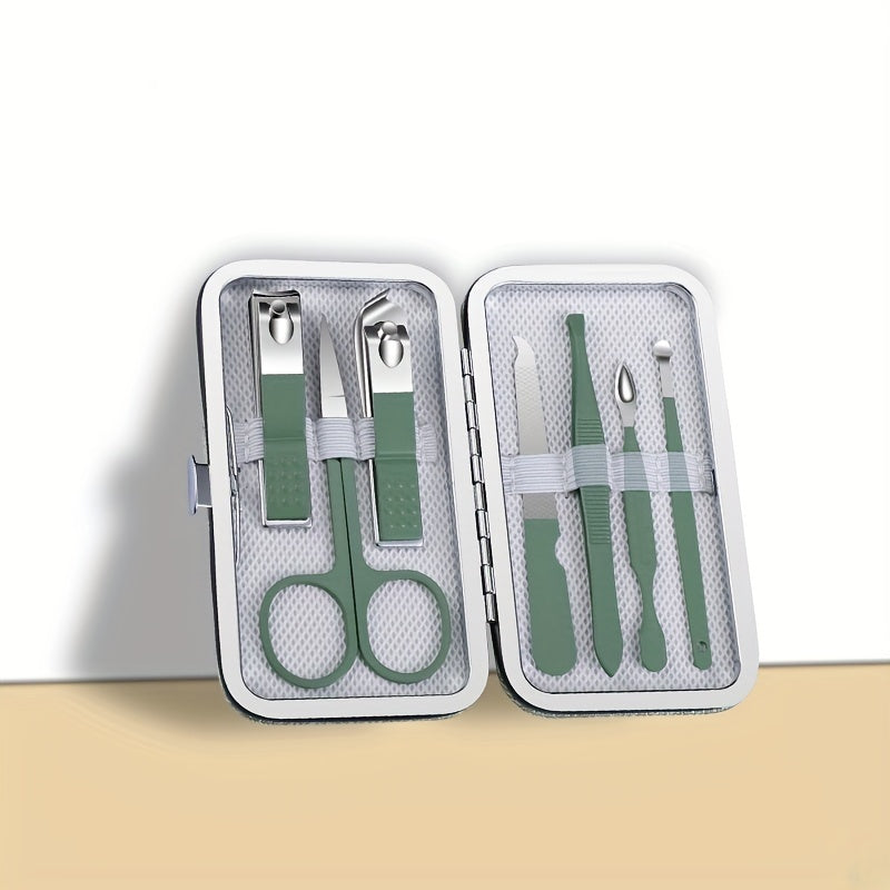 7pcs Portable Nail Clippers Stainless Steel Fingernail & Toenail Cutter