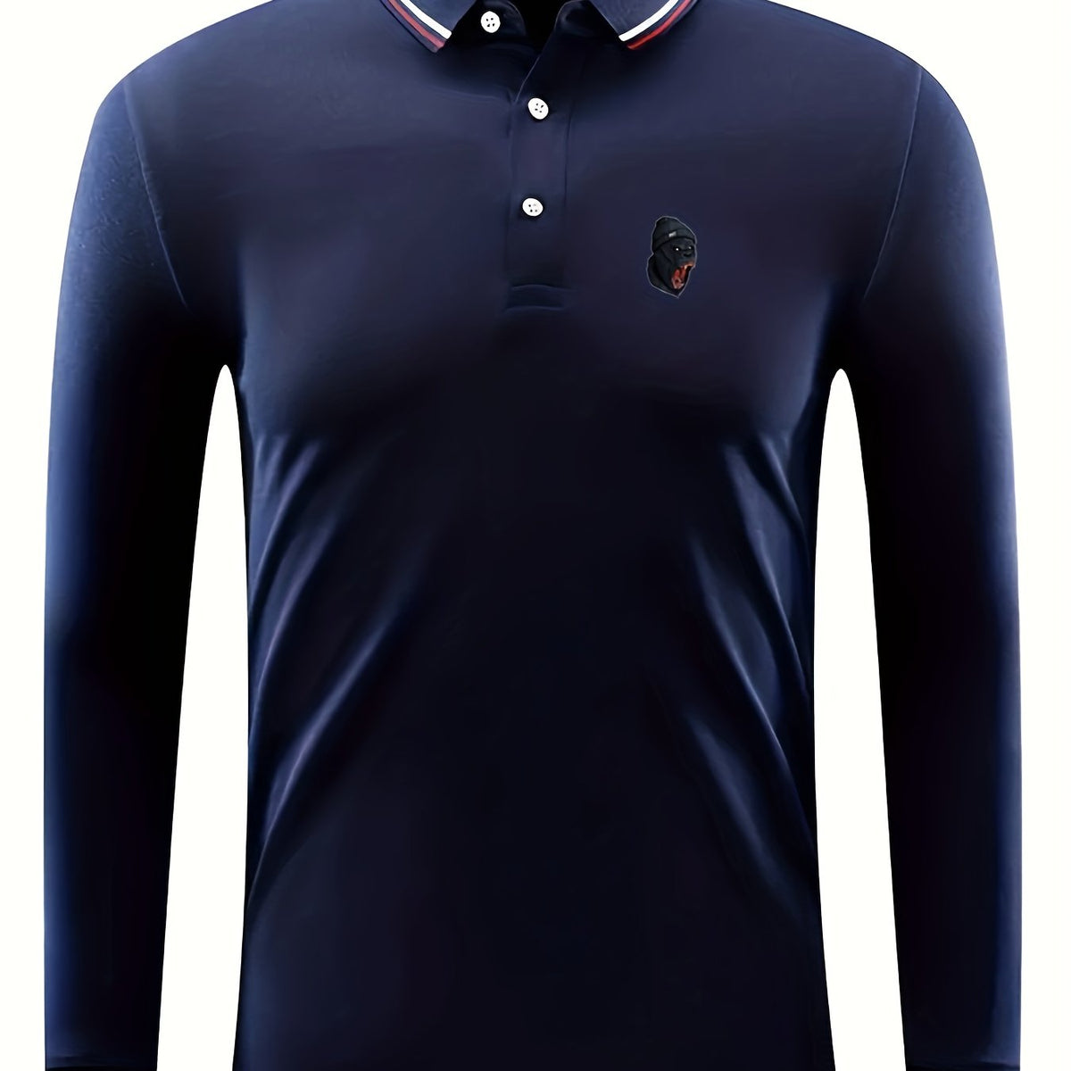 Chimpanzee Pattern Men's Casual Custom Fit Long Sleeve Shirt