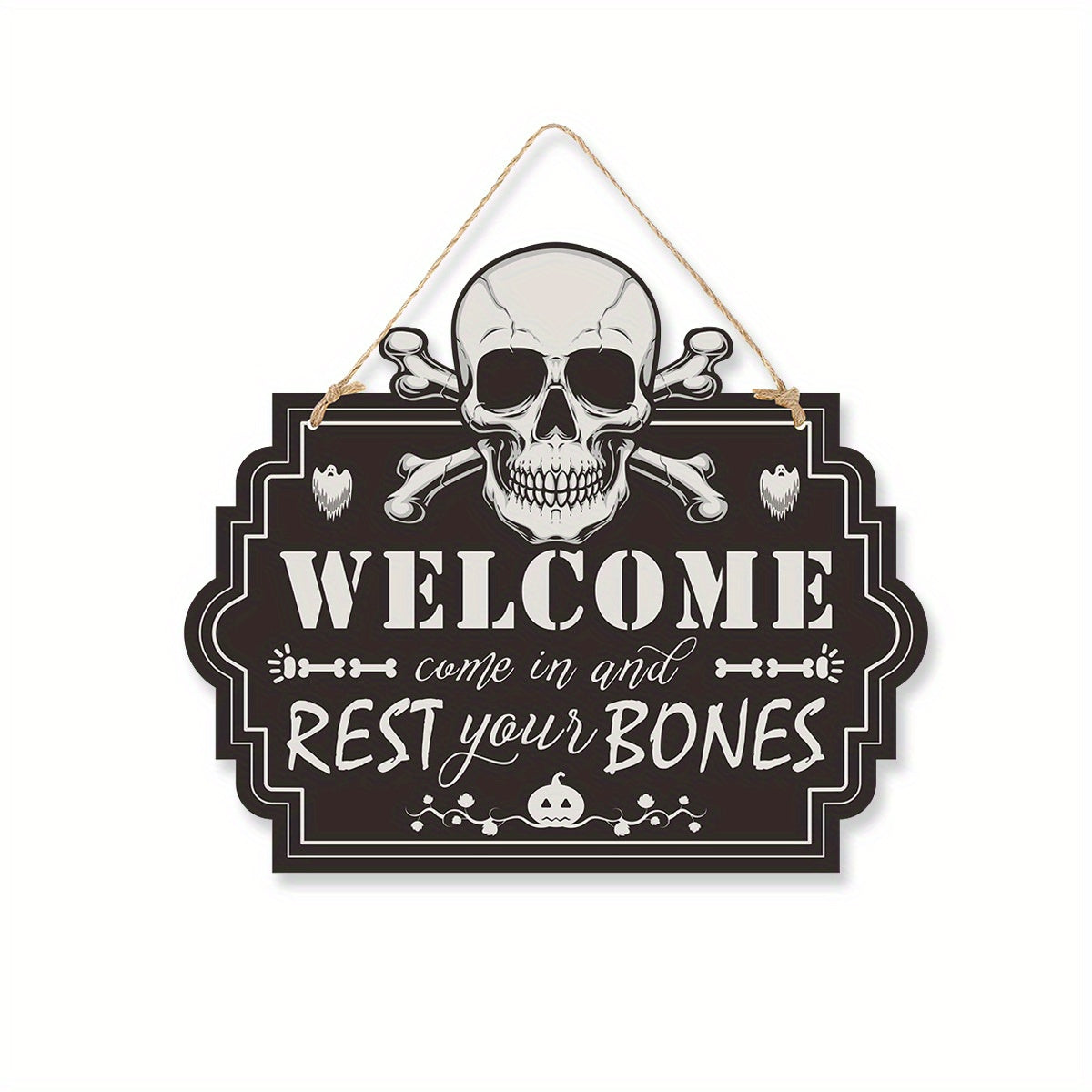 Scary Halloween Wood Grain Decoration Sign
