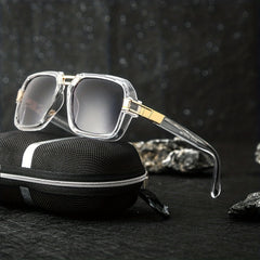 Men's Square Frame Sunglasses Unisex Steampunk UV Protection Glasses