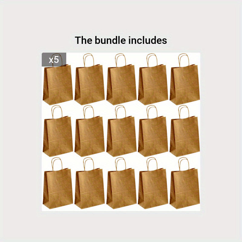 15pcs Paper Shopping Bags Paper Gift Bag Or Takeout Bag With Handles