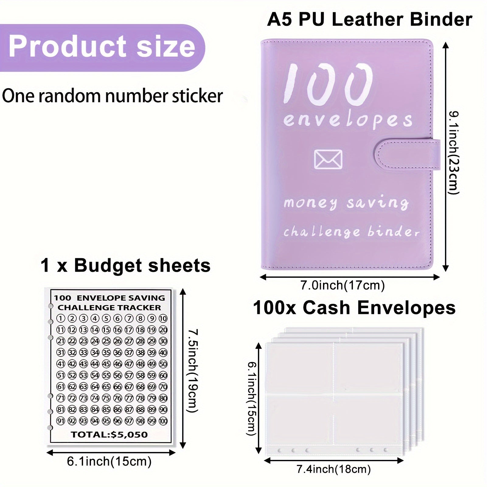 100 Envelope Money saving Challenge Kit Budget Binder Set With Cash Envelopes