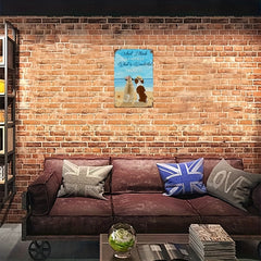Creative Dog Metal Tin Sign - Wonderful World Wall Decor