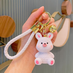 Resin Bunny Pig Dinosaur Keychain Bag Charm Car Keyring Pendant