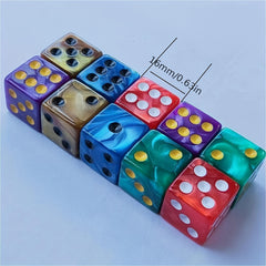 50pcs 16mm Pearl Pattern Square Corner Dice for Game & Collection