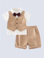 Baby Gentleman Bow Tie Shirt & Shorts Outfit