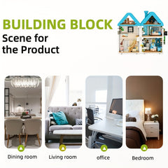 1000 pcs House Building Blocks Openable & Closeable Mixed Colors