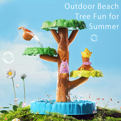 Deluxe Water Play Sand Table Set with Tree Fountain - Non Toxic Outdoor Playset