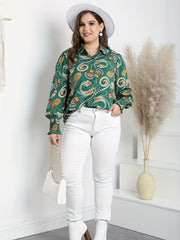  Paisley Floral Print Boho Blouse