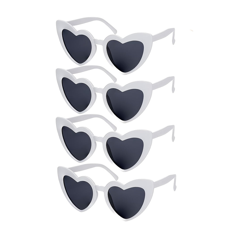 4pcs Vintage Heart Glasses for Bridal Bridesmaids