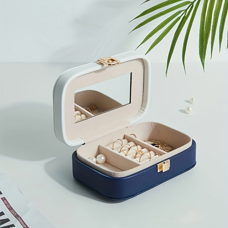 Stylish Jewelry Storage Box Travel Portable Storage Bag Solid Necklace Organizer