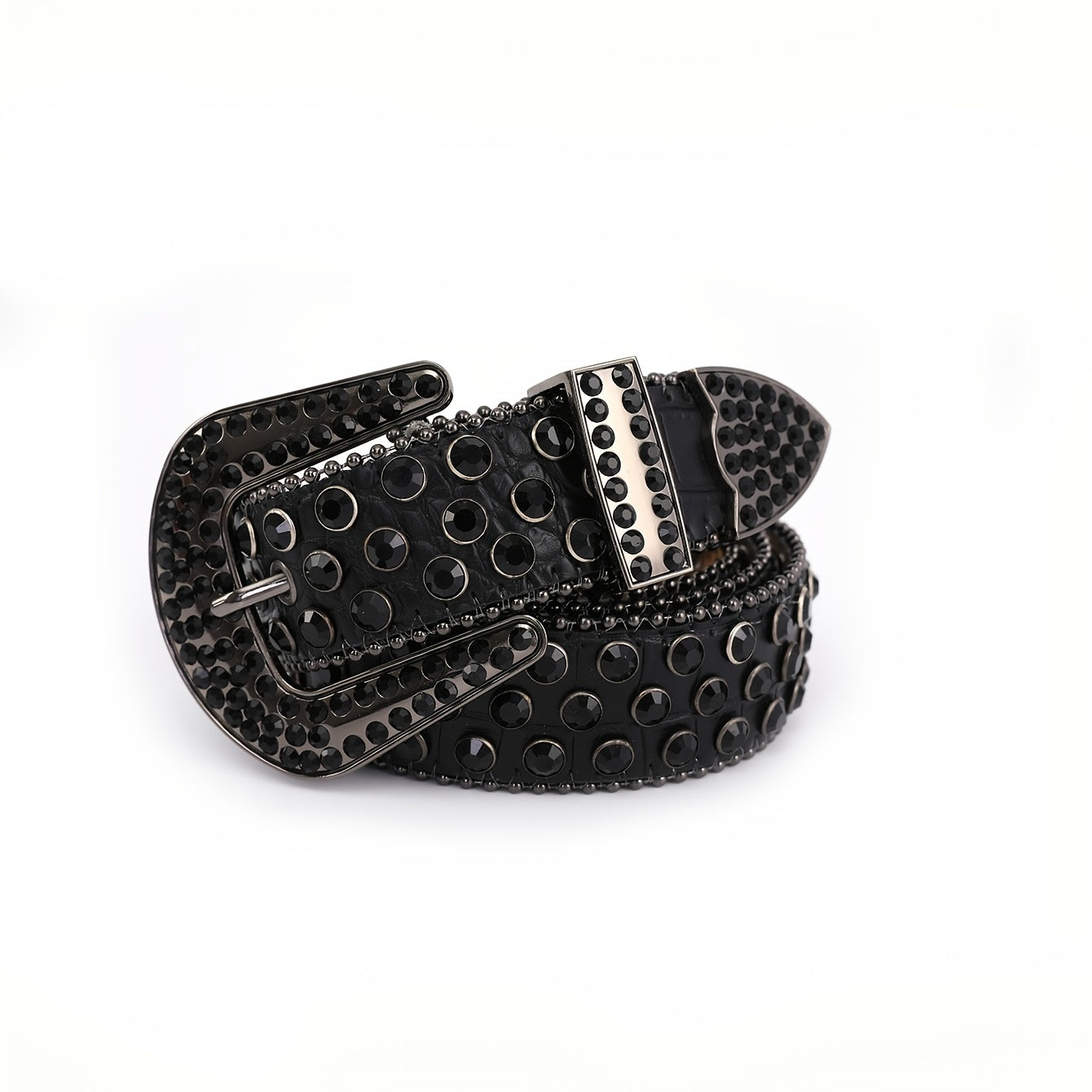 Rhinestone Inlaid PU Belt Western Cowgirl Belts Studded