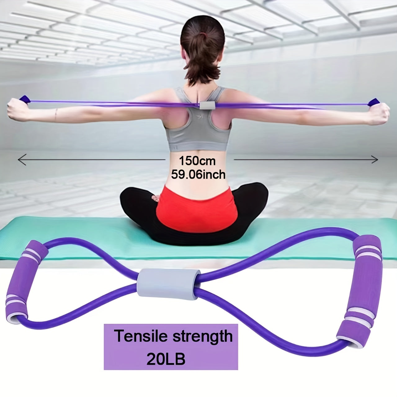8 Shaped Resistance Bands for Home Workout and Physical Therapy