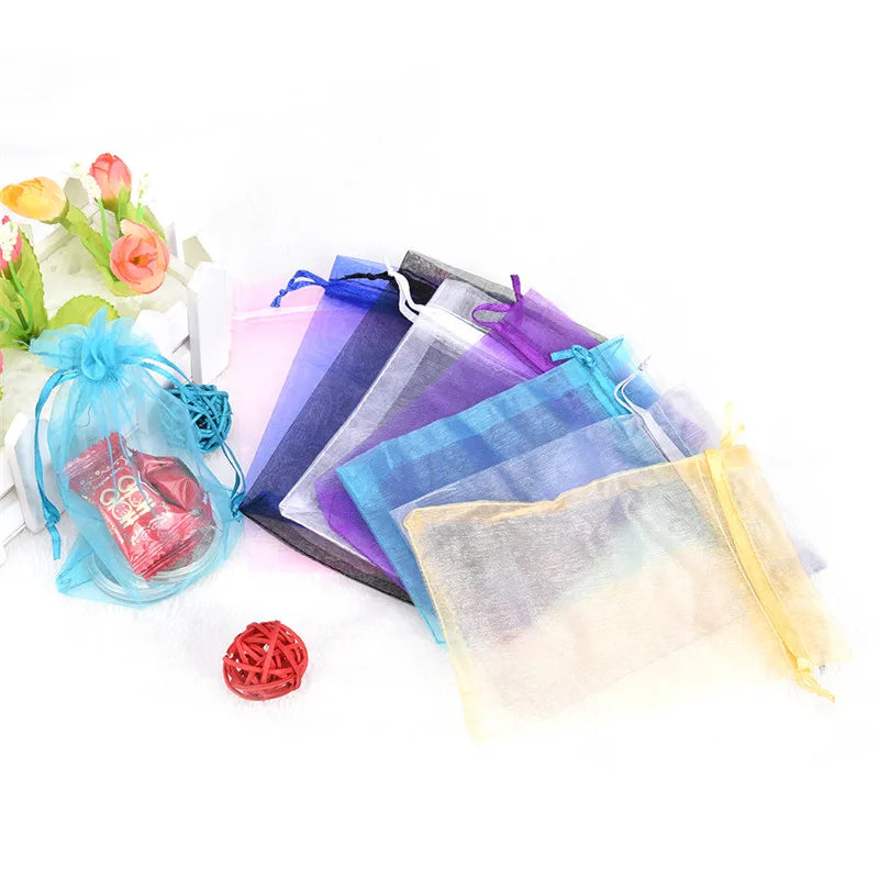 50pcs Organza Bags Wedding Pouches Jewelry Packaging Bags Gift Bag