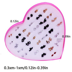 36 Pairs Mixed Hair Stud Earrings Set Women's Jewelry Women's Accessories