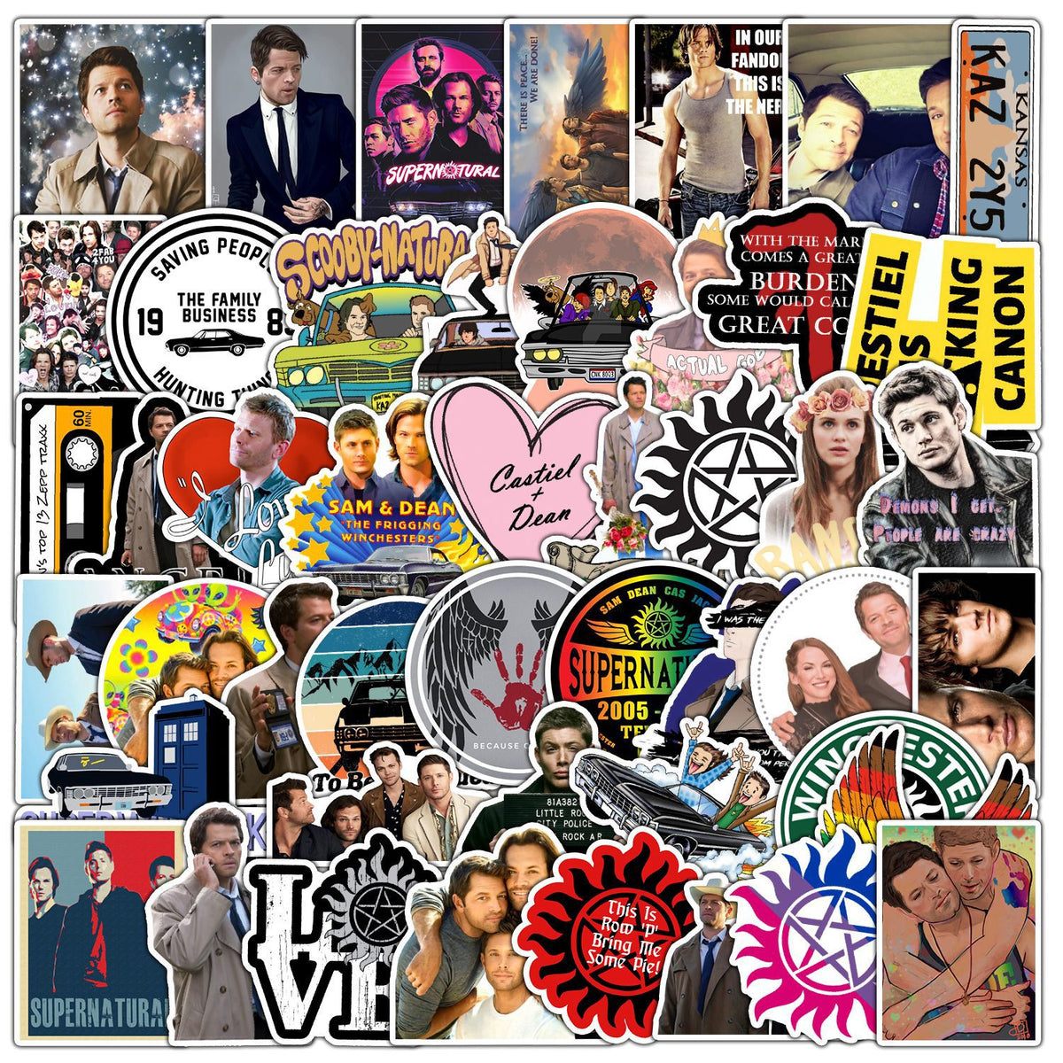 50pcs Drama Doodle Waterproof Stickers for Water Bottle Skateb