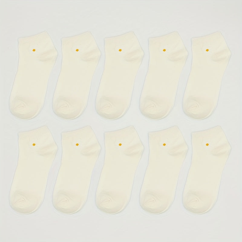Floral Print Crew Socks for Women, Comfy & Breathable Short Stockings