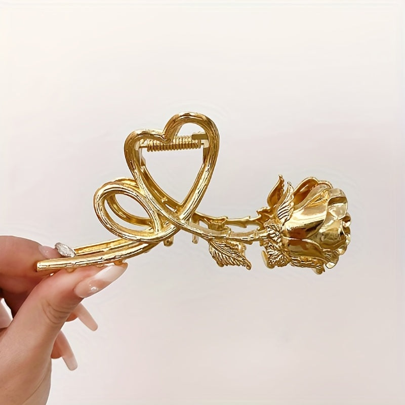 Wave Metal Hair Claw Faux Pearl Shark Claw Ponytail Holder Hair Accessories