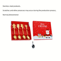 4pcs Christmas Cartoon Gingerbread Spoons