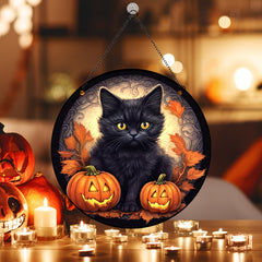 Acrylic Halloween Ghost Pumpkin Round Window Hanging Pendant