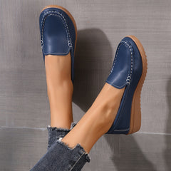 Women's Comfy Solid Flat Loafers Casual Slip On Walking Shoes