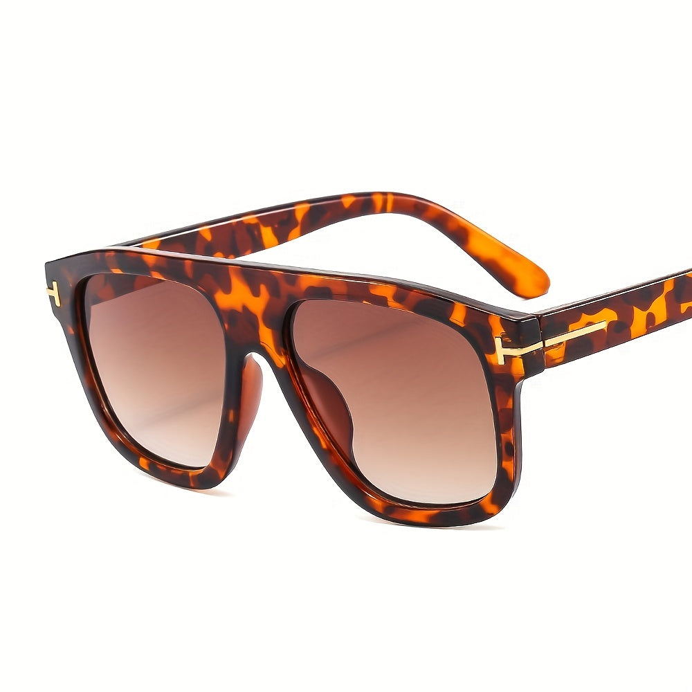 Men's Vintage T Letter Pilot Sunglasses with Carton Packaging