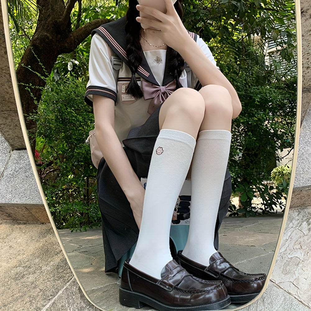 Cat Claw Embroidery Socks Crew Stockings Women's Hosiery