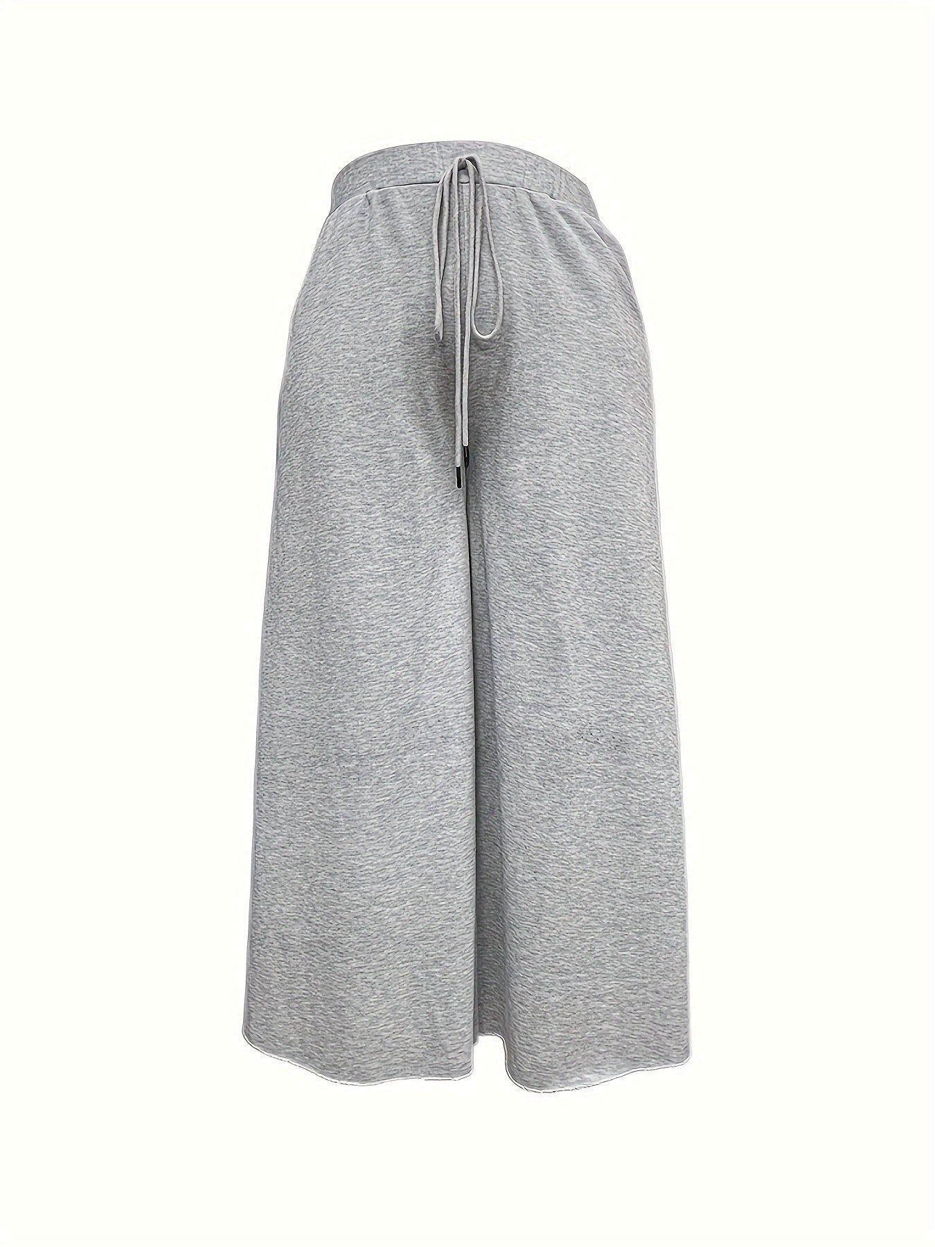 Women's Plus Drawstring Wide Leg Trousers With Pockets