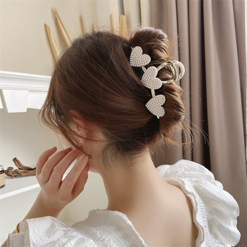Gold Heart Rhinestone Hair Clips Strong Hold Great For Thick Thin Curly Hair