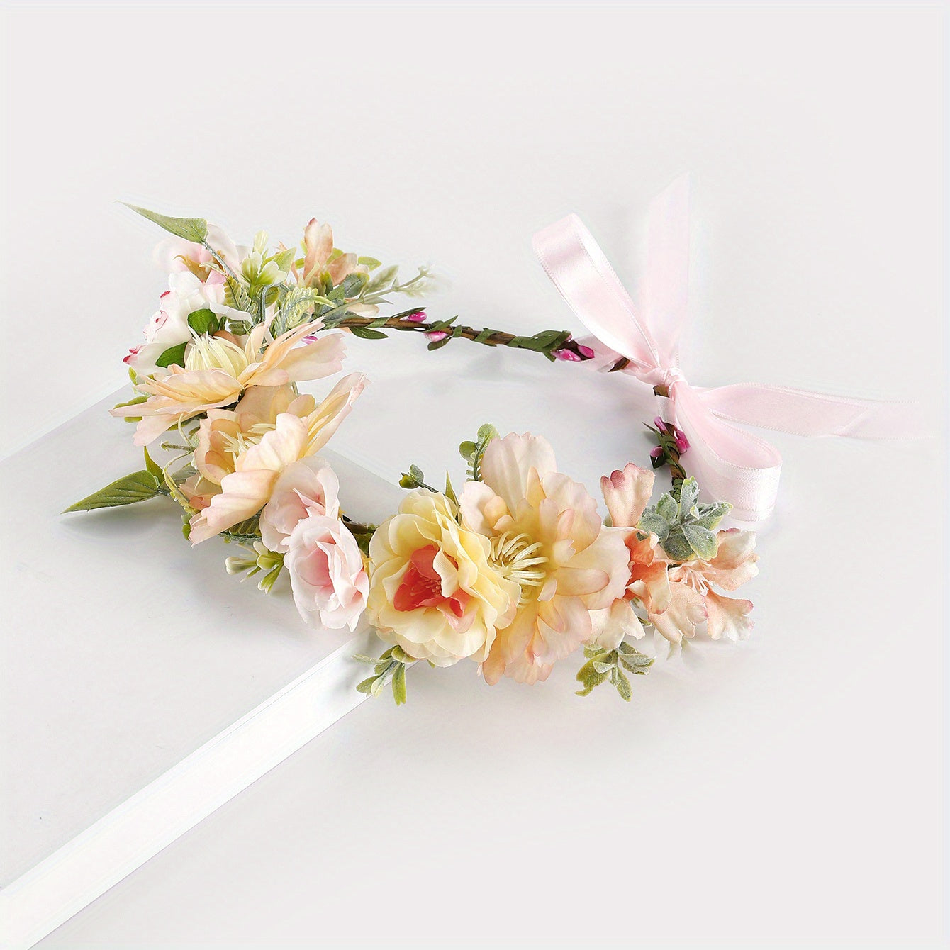Simulation Flower Leaf Wreath Bridal Headband Hair Accessories For Women Girls