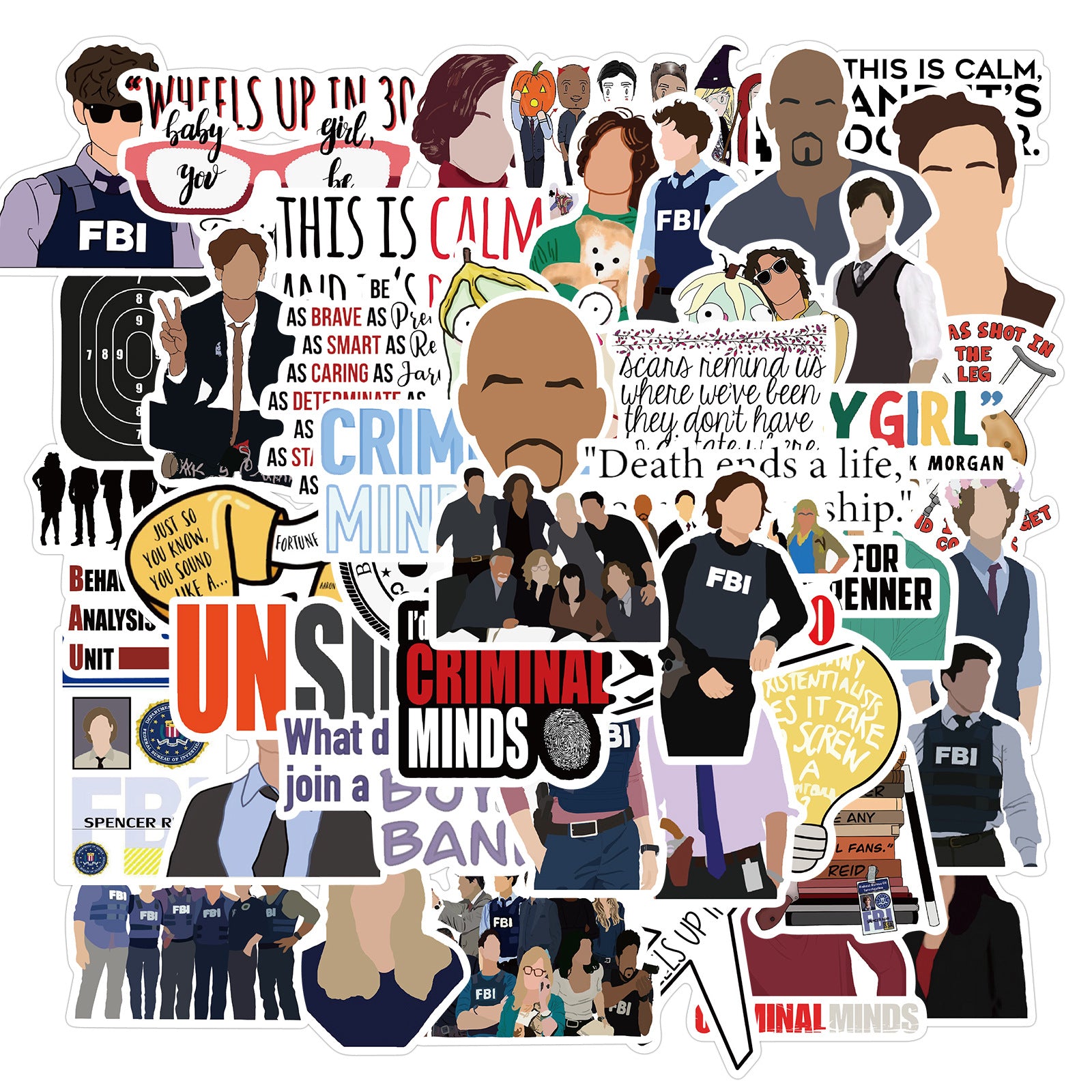 50pcs Drama Doodle Laptop Stickers Waterproof for Travel Case Skateboard
