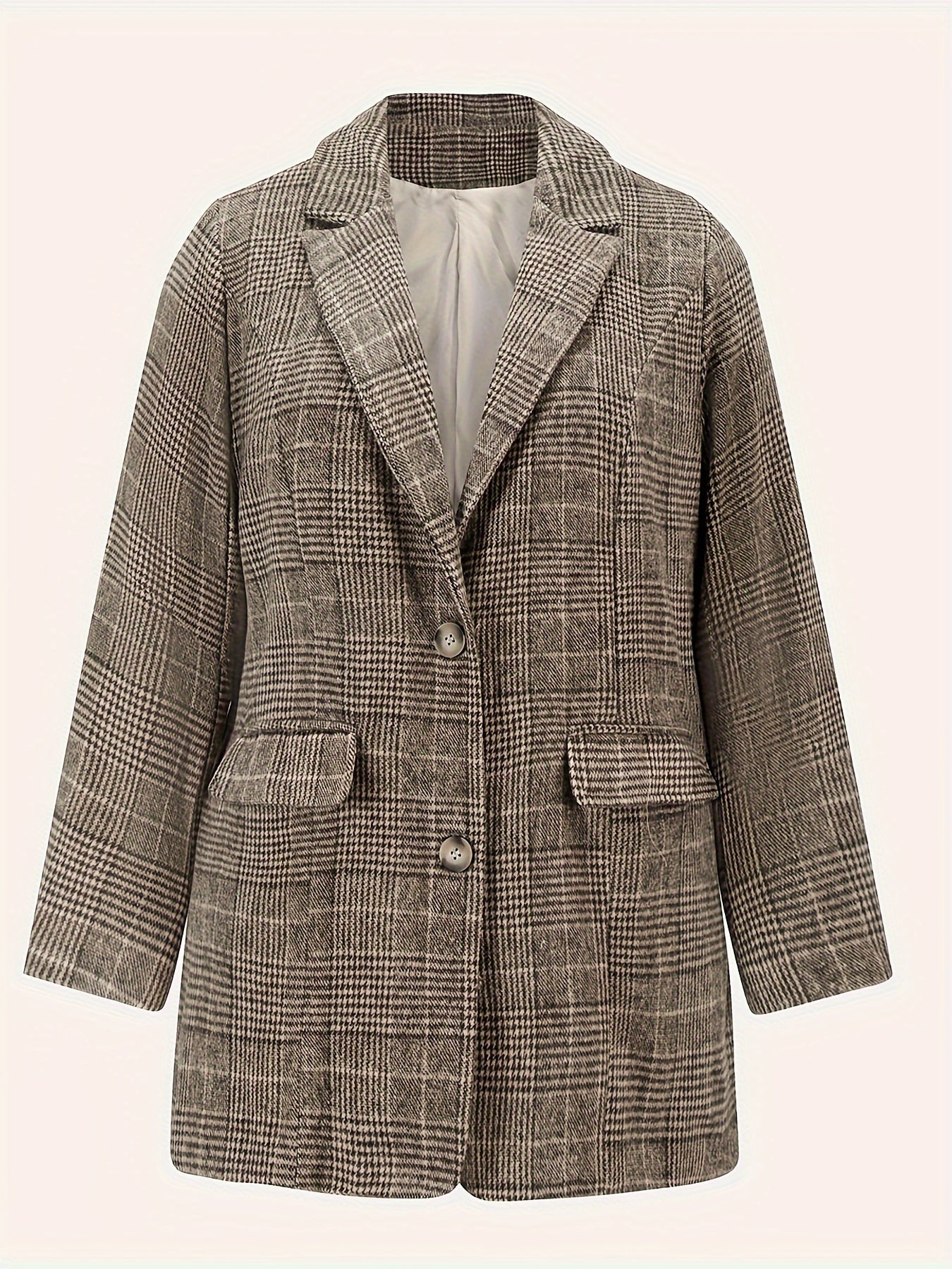Women's Plus Size Plaid Print Blazers
