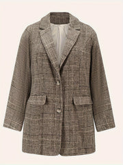 Women's Plus Size Plaid Print Blazers