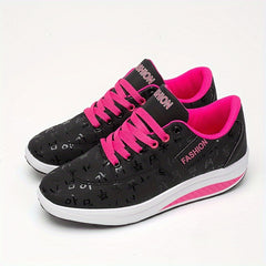 Women's Platform Wedge Walking Shoes Lace Up Sneakers