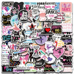 100Pcs Dance Stickers For Water Bottle Scrapbook