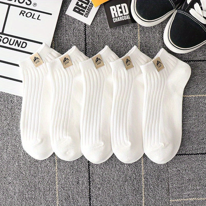 5 Pairs Women's Crew Socks - Comfy & Breathable Low Cut Ankle Stockings