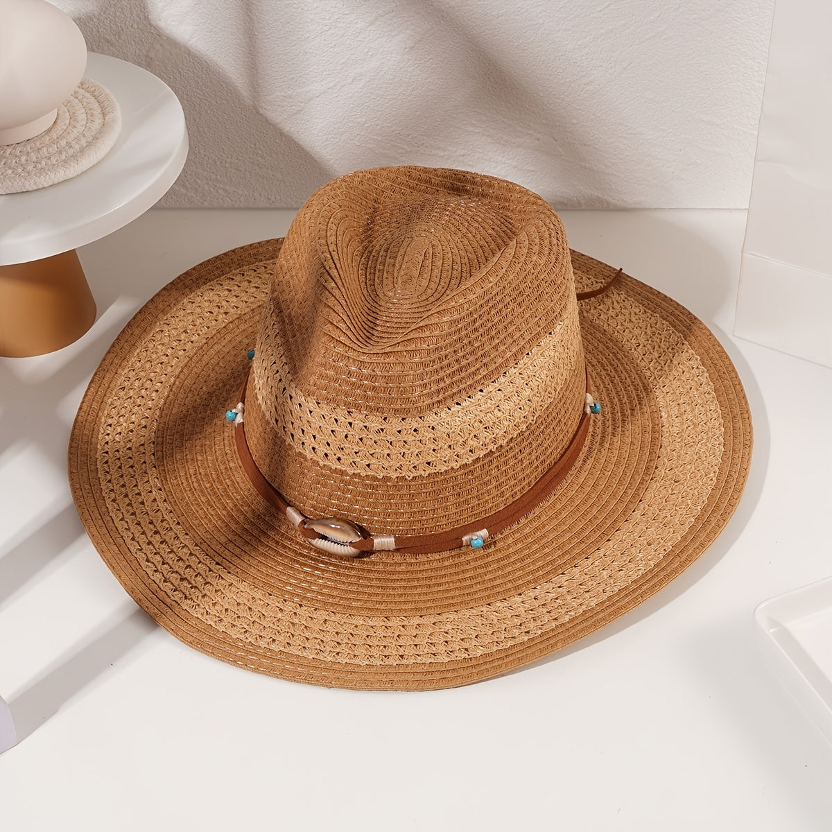 Dark Khaki Cowgirl Cowboy Hat British Style Beach Travel Sun Hat Vintage