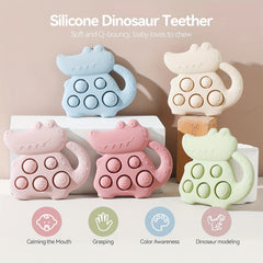 Dino Silicone Teeth Grinding Toy for Babies Non Toxic Chew