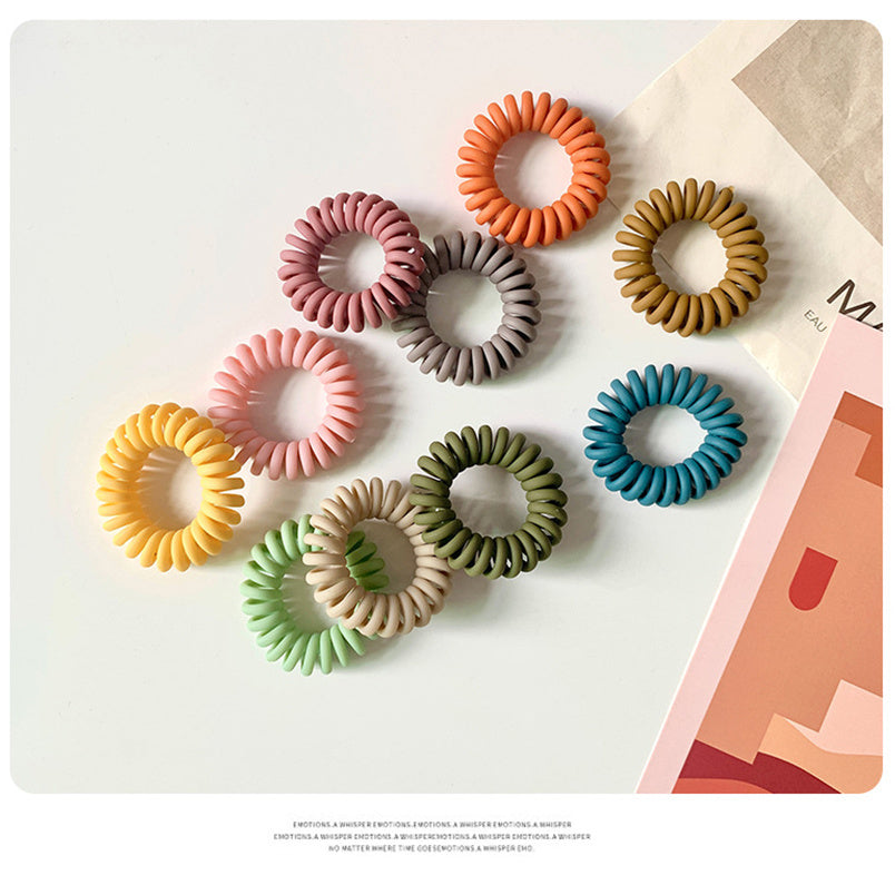 Matte Hair Elastics No Crease Spiral Hair Ties