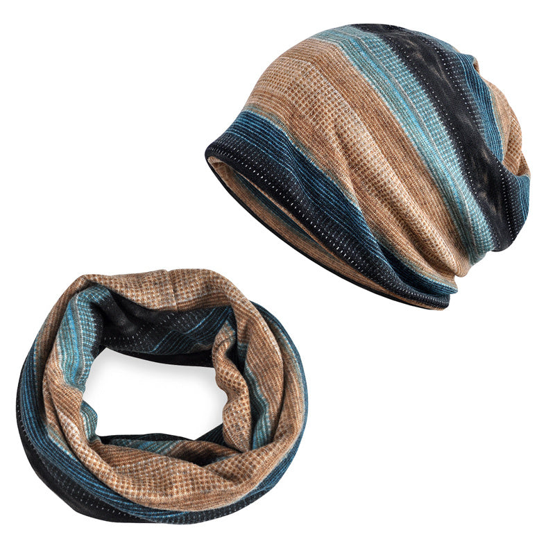 Winter Slouchy Knit Hat Scarf Combo Man Woman Unisex