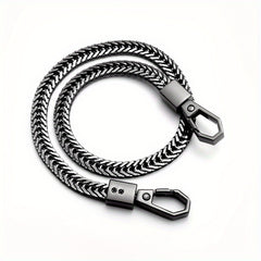 Men's Metal Chain Leather Belt Wallet Keychain Hip Hop Jewelry