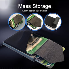 Aluminum Automatic RFID Card Holder Triangle Anti theft Bank Card Package