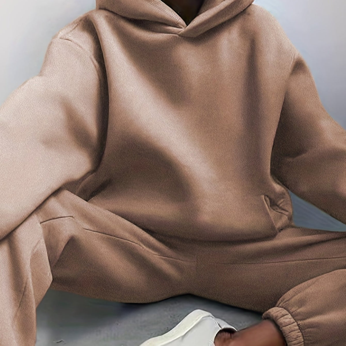 Casual Solid Two piece Set Hoodies & Jog