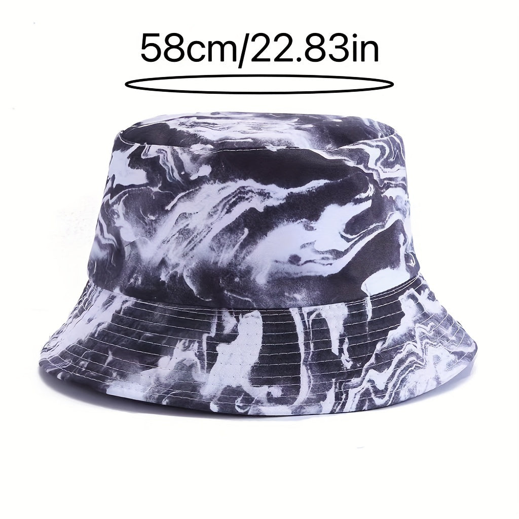 Tie Dye Print Bucket Hat Unisex Double Sided Street Basin Hat