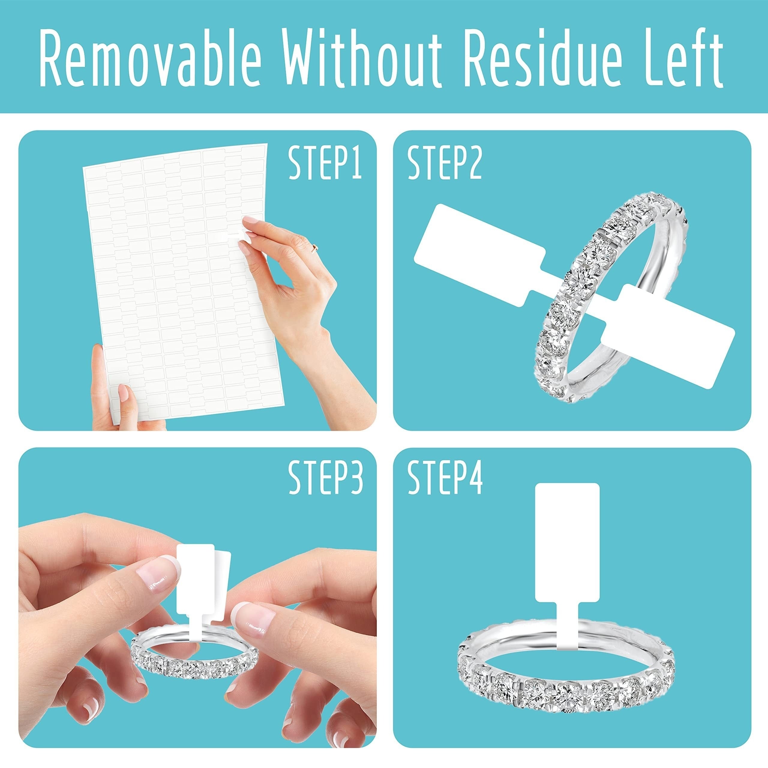 600pcs Self Adhesive Jewelry Stickers Tear Resistant Necklace Ring Labels